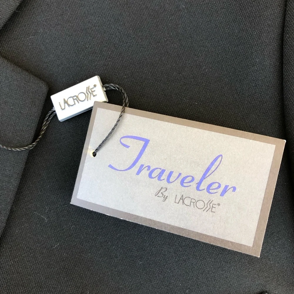 Traveler by Lacrosse Wool Lycra Wrinkle Resistance‎ Black Jacket Blazer 52 XL